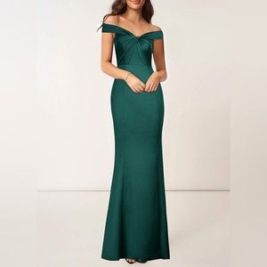 NWT Azazie Luxedo dark emerald mermaid gown